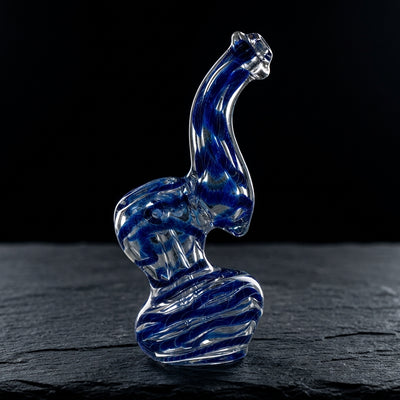 4" Twisted Cane Mini Bubbler in Blue