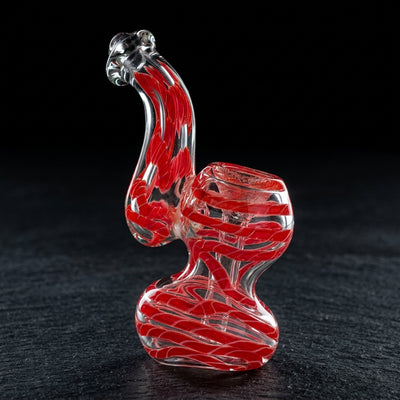 4" Twisted Cane Mini Bubbler in Red