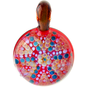 1.5″ BLUE & YELLOW DOT PENDANT