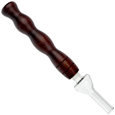 5" Bamboo Ribbed Nectar Straw w/ Glass Tip