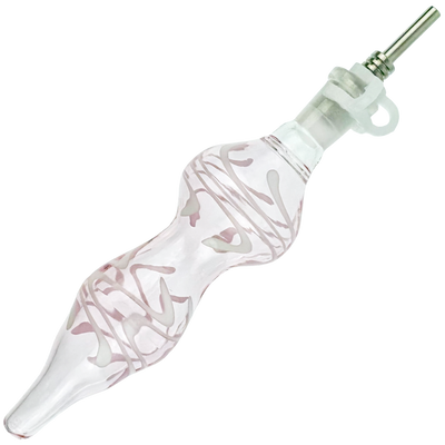 6" White Swirl Nectar Straw
