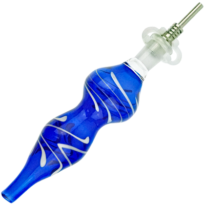 6" White Swirl Nectar Straw