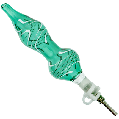 6" White Swirl Nectar Straw