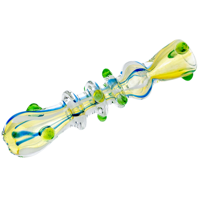 3.5" Two-Tone Color Line Stripe Green Dot Accent Chillum