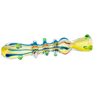 3.5" Two-Tone Color Line Stripe Green Dot Accent Chillum