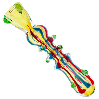 3.5" Two-Tone Color Line Stripe Green Dot Accent Chillum