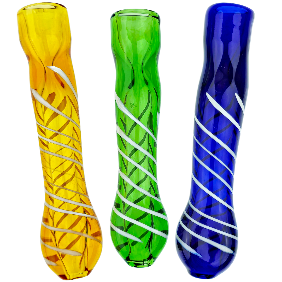 3.5″ COLOR W/ WHITE SWIRL CHILLUM