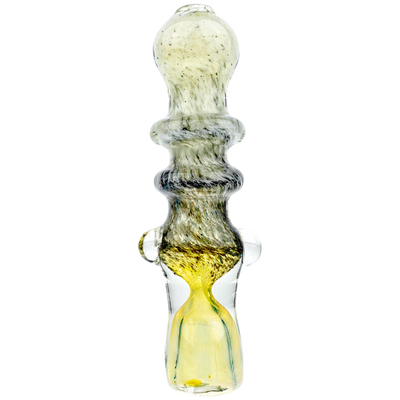 3.5" Double Maria Fume Black & White Frit Chillum - alternate angle