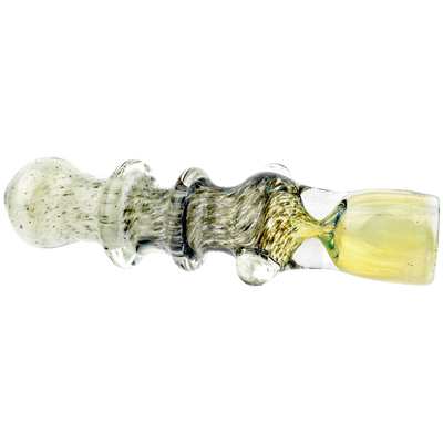 3.5" Double Maria Fume Black & White Frit Chillum - additional view