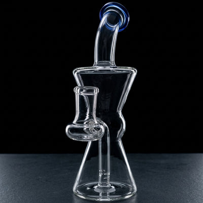 6.5" Clear Hourglass Orb Fixie Rig in Blue