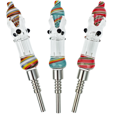 4″ GLASS NECTAR STRAW W/ SCREW ON TITANIUM TIP