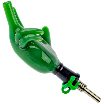 3.5″ 10MM SCULPTED HAND GLASS NECTAR STRAW