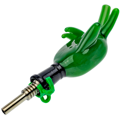 3.5″ 10MM SCULPTED HAND GLASS NECTAR STRAW