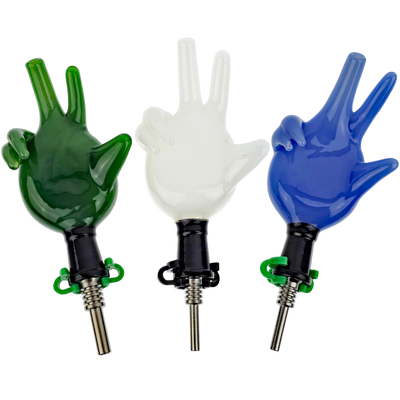 3.5″ 10MM SCULPTED HAND GLASS NECTAR STRAW