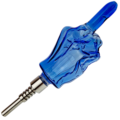 5″ MIDDLE FINGER GLASS NECTAR STRAW