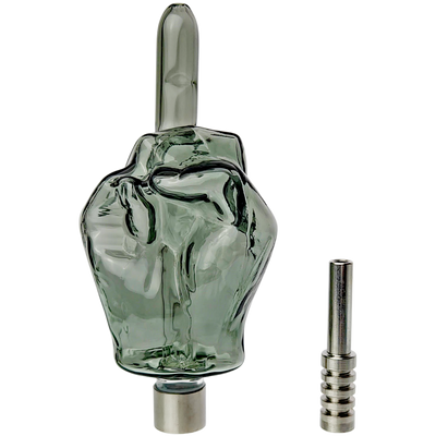 5″ MIDDLE FINGER GLASS NECTAR STRAW