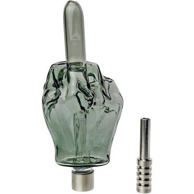 5″ MIDDLE FINGER GLASS NECTAR STRAW