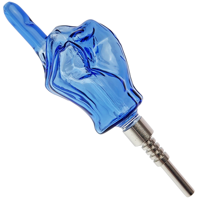 5″ MIDDLE FINGER GLASS NECTAR STRAW