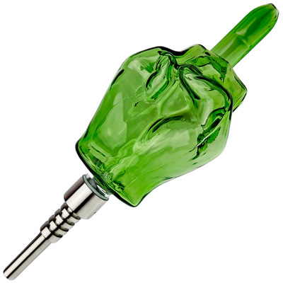 5″ MIDDLE FINGER GLASS NECTAR STRAW