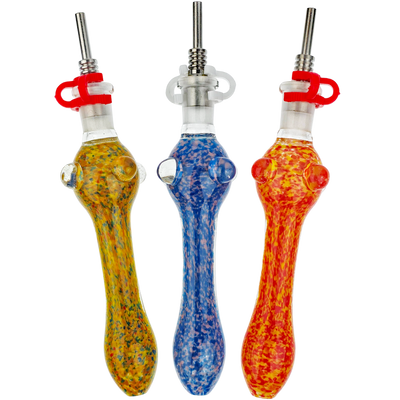 4.5" Bubble Frit Glass Nectar Straw - main product photo