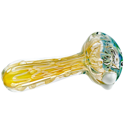 4" Fume Body w/ Multi Color Wigwag Head Hand Pipe
