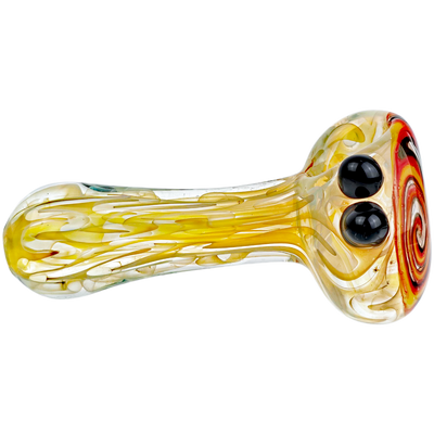 4" Fume Body w/ Multi Color Wigwag Head Hand Pipe
