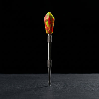 Editorial product photography on charcoal slate