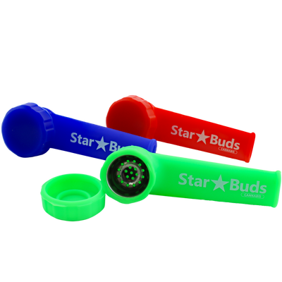 Custom 3.5″ Silicone Hand Pipe w/ Metal Bowl & Lid