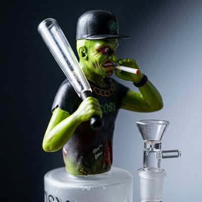 9" Baseball man water pipe - alternate angle