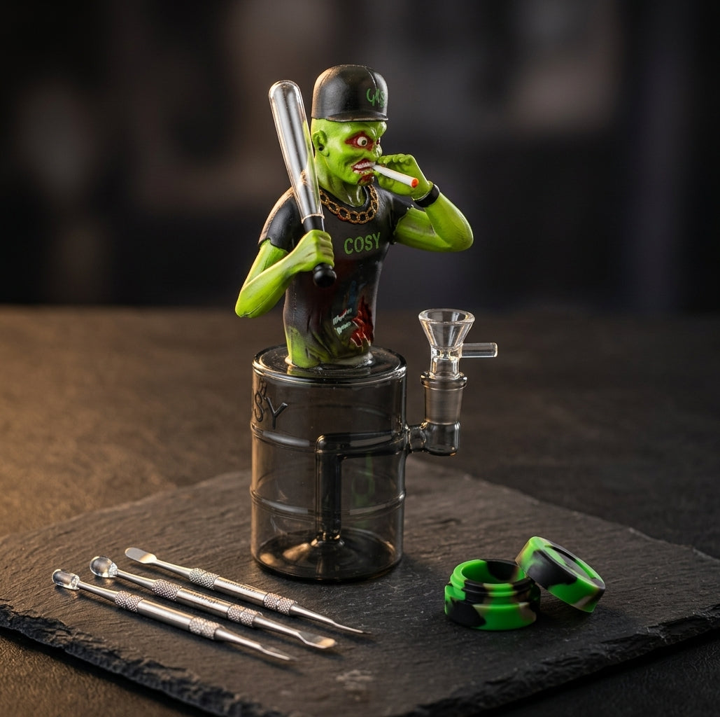 9" Baseball man water pipe - product photo