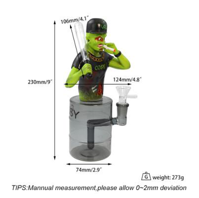 9" Baseball man water pipe - lifestyle shot