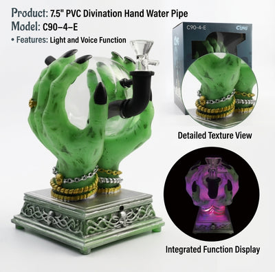 7.5" pvc divination hand water pipe with light and voice - alternate angle