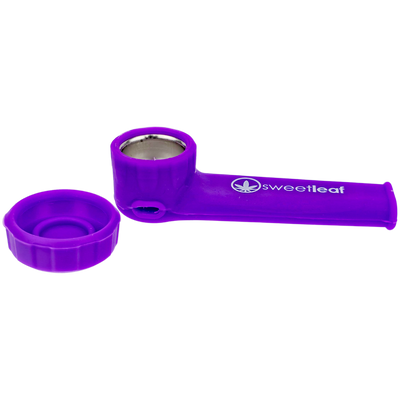 Custom 3.5″ Silicone Hand Pipe w/ Metal Bowl & Lid