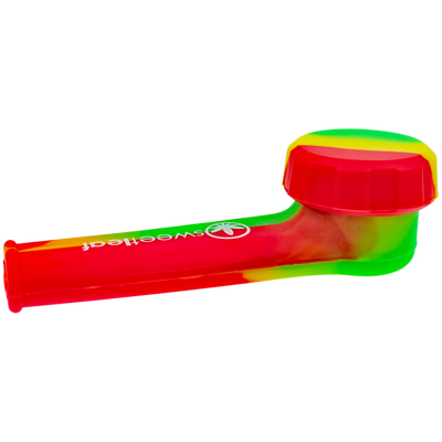 Custom 3.5″ Silicone Hand Pipe w/ Metal Bowl & Lid