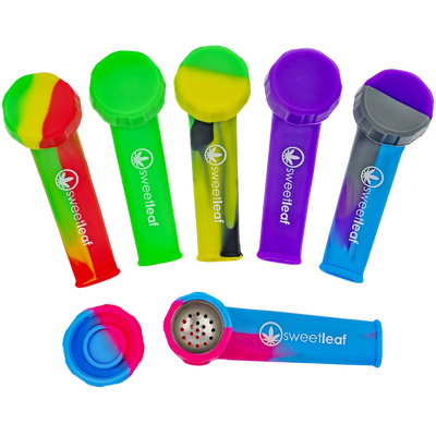 CUSTOM 3.5″ SILICONE HAND PIPE W/ METAL BOWL & LID