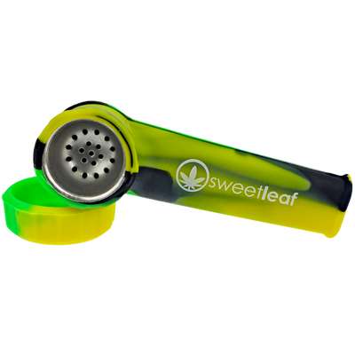 Custom 3.5″ Silicone Hand Pipe w/ Metal Bowl & Lid