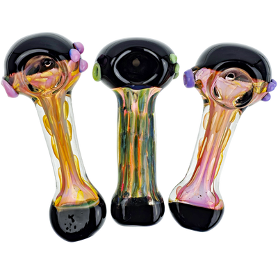 4.5" Black Accent Mouth & Head Fume Dot Body Hand Pipe - photo 2