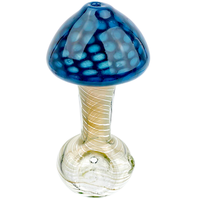 5" Fume Base Color w/ Clear Dots Stand Up Mushroom Hand Pipe
