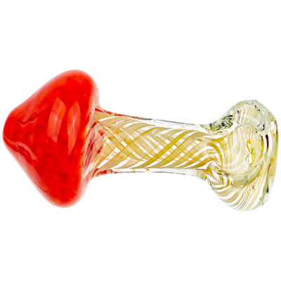 5" Fume Base Color w/ Clear Dots Stand Up Mushroom Hand Pipe