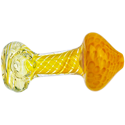 5" Fume Base Color w/ Clear Dots Stand Up Mushroom Hand Pipe