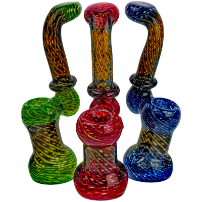 7" Two-Tone Wrap & Rake Flat Mouth Sherlock Bubbler - photo 2
