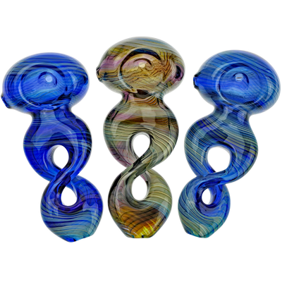 4" Cobalt Fume Wave Infinity Body Hand Pipe - photo 2