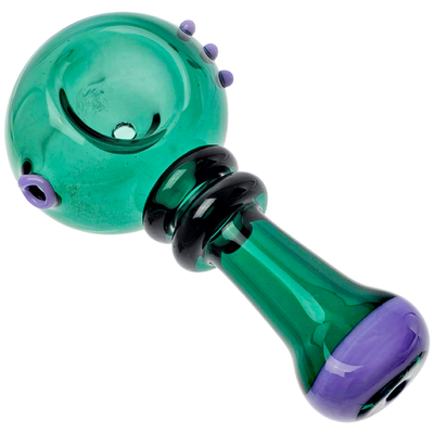 4.5" Solid Color Hand Pipe w/ Color Accent Dots & Maria Neck - photo 4