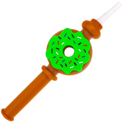 7″ SILICONE DONUT NECTAR STRAW W/ CERAMIC TIP