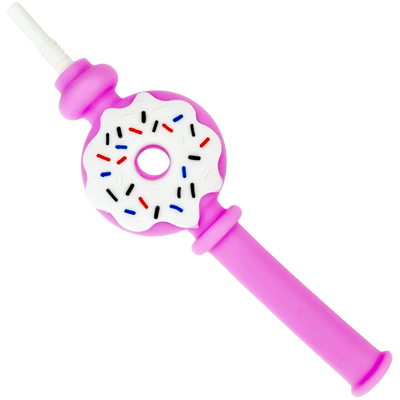 7″ SILICONE DONUT NECTAR STRAW W/ CERAMIC TIP