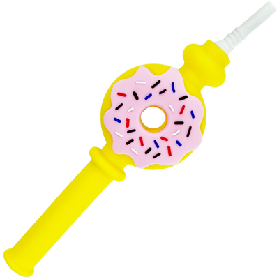 7″ SILICONE DONUT NECTAR STRAW W/ CERAMIC TIP