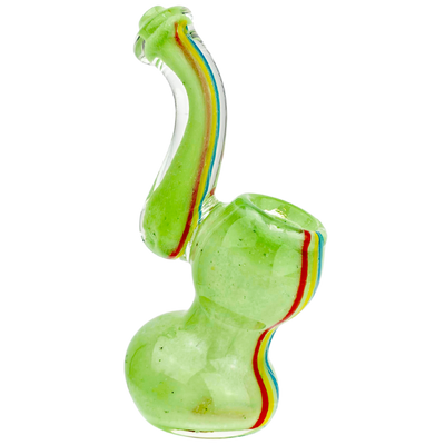 4" Frit Rasta Stripe Mini Bubbler