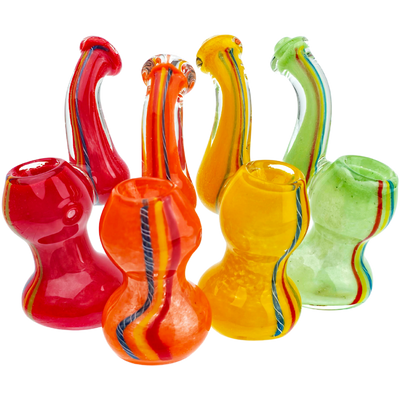 4" Frit Rasta Stripe Mini Bubbler