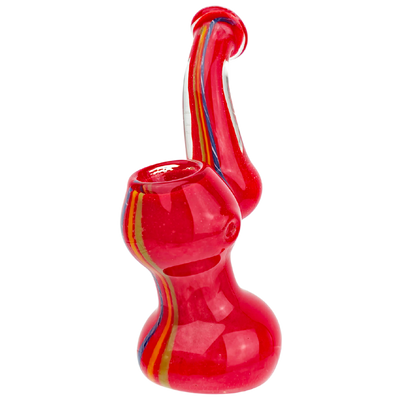 4" Frit Rasta Stripe Mini Bubbler