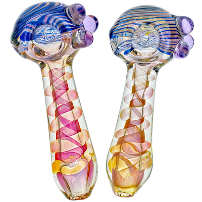 5" Fume Swirl w/ Purple Accents Hand Pipe